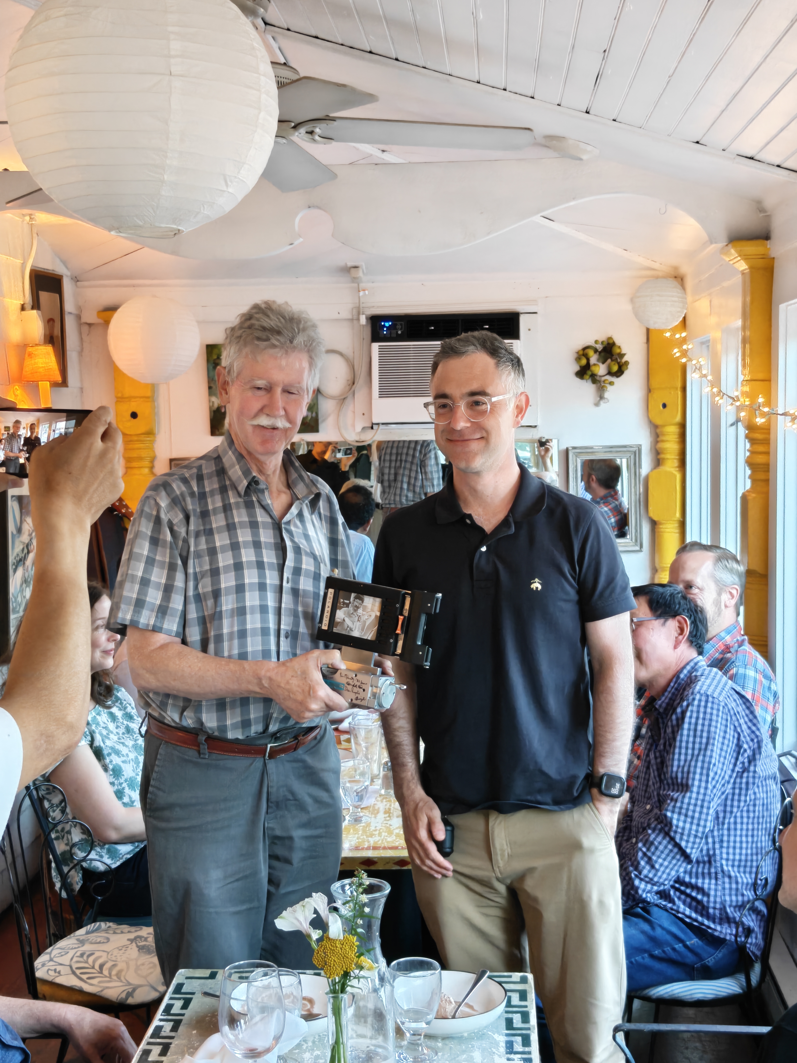 Mark presenting Ian Robinson with his retirement gift